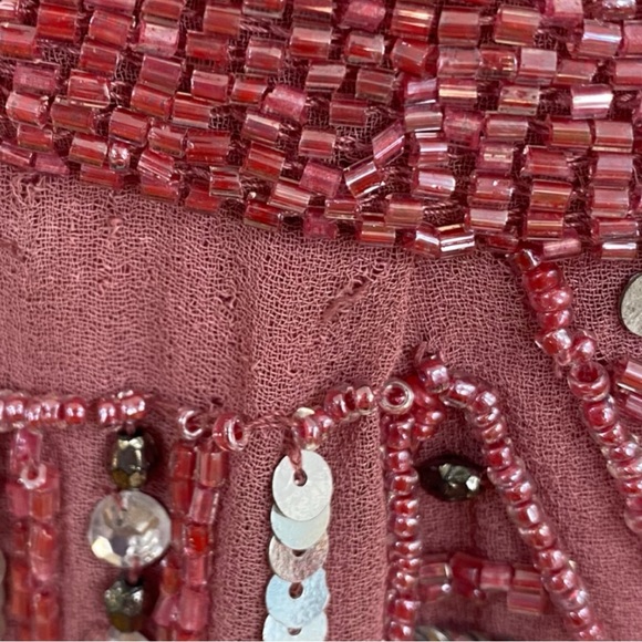 Mac Duggal NEW Rosewood Pink Geometric Sequined Pattern Sleeveless Midi Dress - Picture 9 of 10